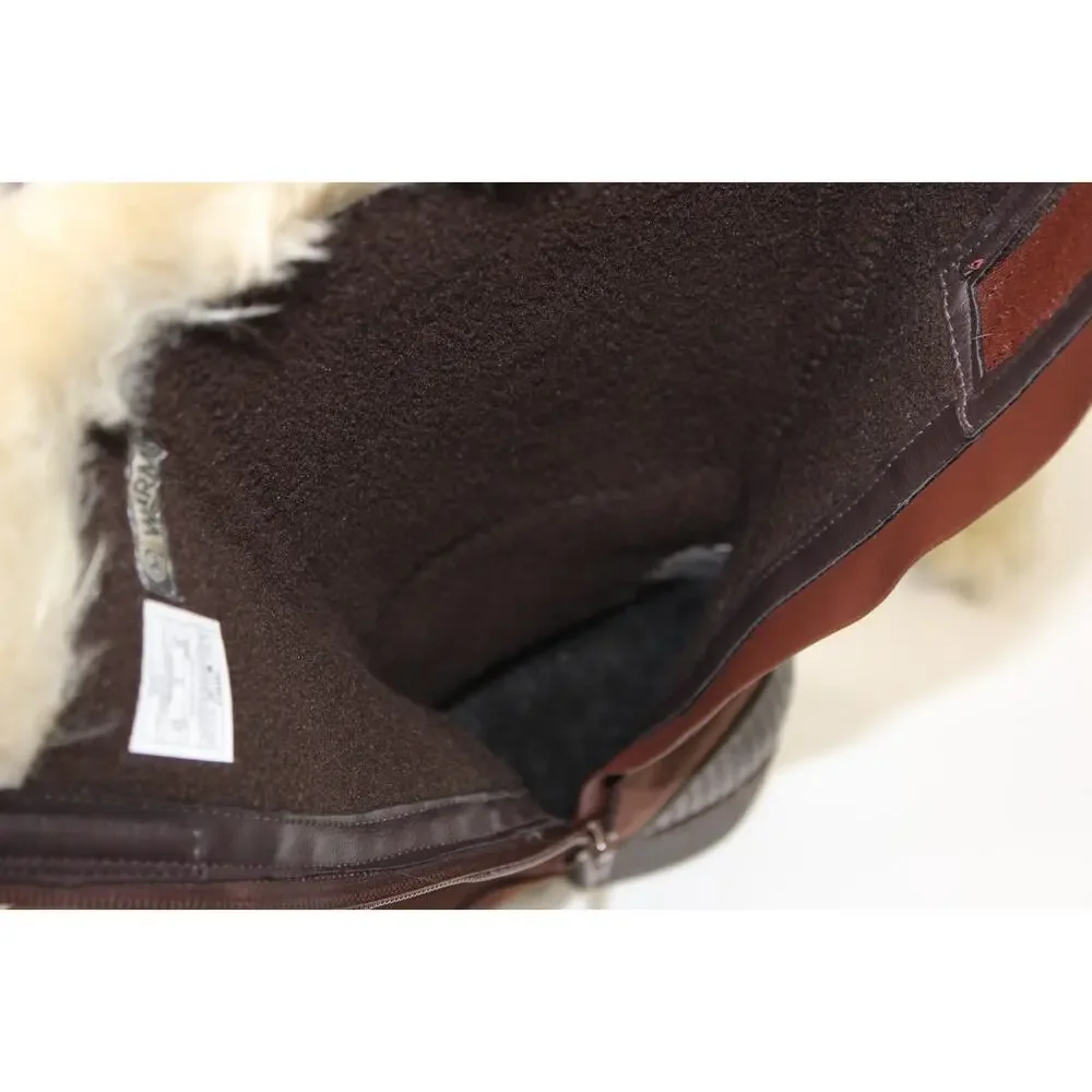 Merrell Brunette Boots Women's Size 6.5 Brown Faux Wool Fur Zip Winter Chunky